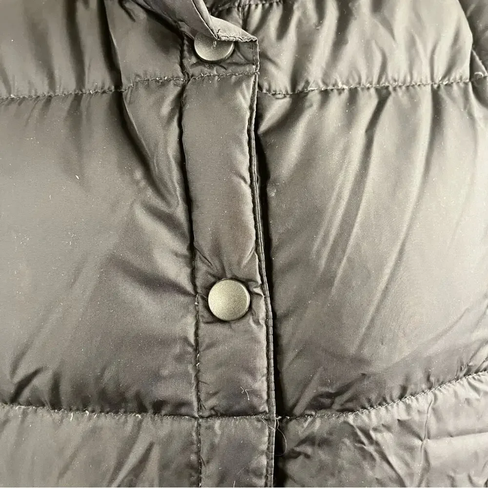 Lands' End Black Down Vest Goose Down Puffer Pockets Women’s Size Medium